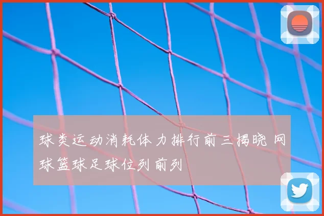 球类运动消耗体力排行前三揭晓 网球篮球足球位列前列