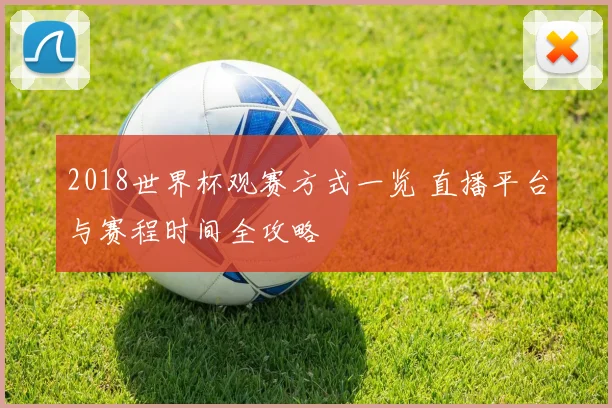 2018世界杯观赛方式一览 直播平台与赛程时间全攻略